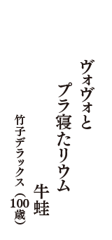 ヴォヴォと　プラ寝たリウム　牛蛙　（竹子デラックス　100歳）