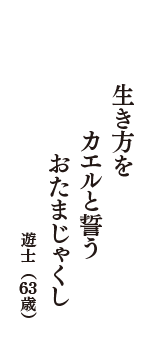 生き方を　カエルと誓う　おたまじゃくし　（遊士　63歳）