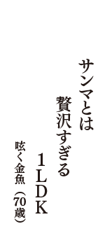 サンマとは　贅沢すぎる　１ＬＤＫ　（呟く金魚　70歳）