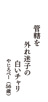 管轄を　外れ迷子の　白いチャリ　（やじろべー　56歳）