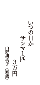 いつの日か　サンマ１匹　３万円　（山野胡桃子　35歳）