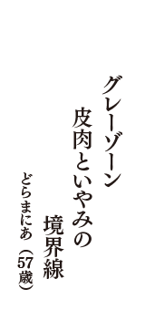 グレーゾーン　皮肉といやみの　境界線　（どらまにあ　57歳）