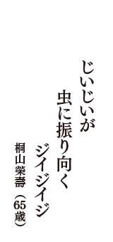 じいじいが　虫に振り向く　ジイジイジ　（桐山榮壽　65歳）