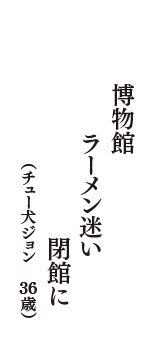 博物館　ラーメン迷い　閉館に　（チュー犬ジョン　36歳）