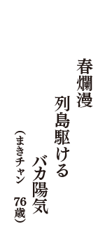 春爛漫　列島駆ける　バカ陽気　（まきチャン　76歳）