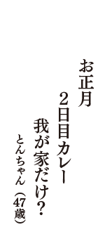 お正月　２日目カレー　我が家だけ？　（とんちゃん　47歳）