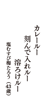 カレールー　刻んで入れルー　溶ろけルー　（塩むすび梅たろう　43歳）