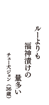 ルーよりも　福神漬けの　量多い　（チュー犬ジョン　36歳）