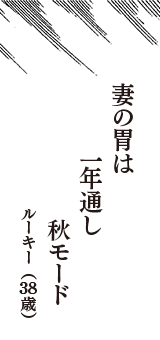 妻の胃は　一年通し　秋モード　（ルーキー　38歳）