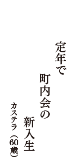 定年で　町内会の　新入生　（カステラ　60歳）