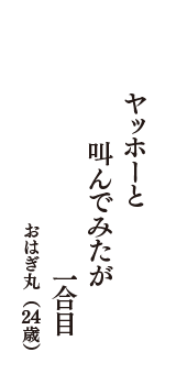 ヤッホーと　叫んでみたが　一合目　（おはぎ丸　24歳）