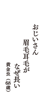 おじいさん　眉毛耳毛が　なぜ長い　（黄金虫　68歳）