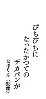 ぴちぴちに　なったかつての　デカパンが　（なぼりん　63歳）